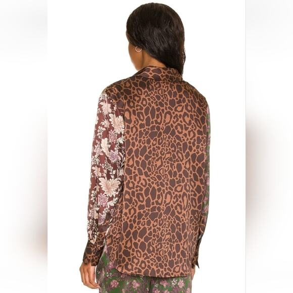Tell Your Friends Long Sleeve Shirt in Lana Multi Small NWT Silk Button Down - Picture 2 of 9